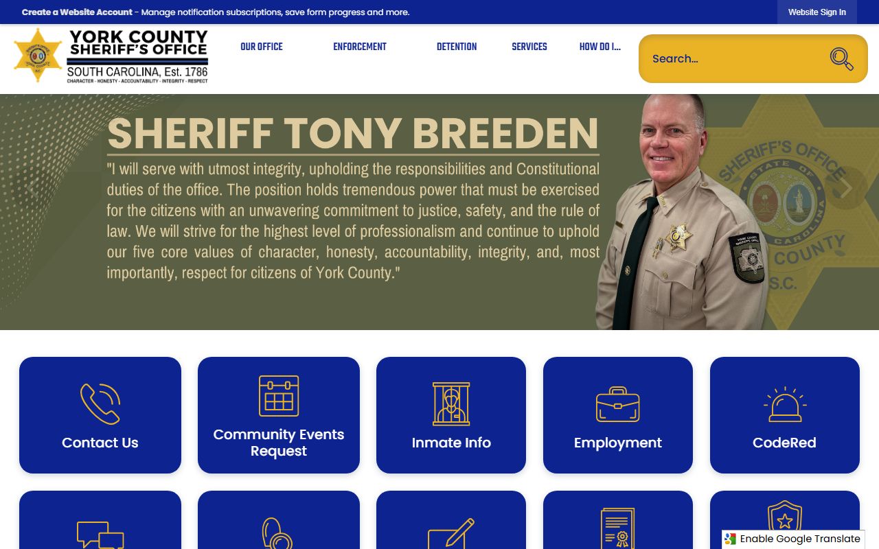 York County arrest records and court charges Sheriff's Office homepage
