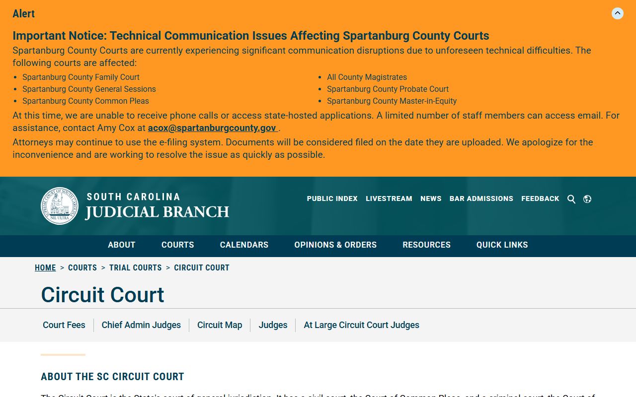 York County court dockets South Carolina Circuit Court source