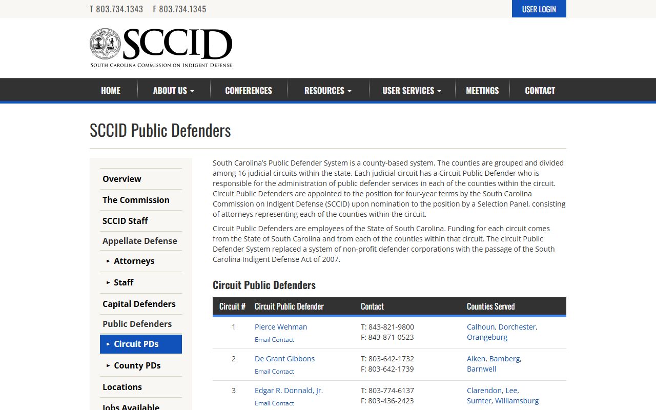 York County criminal court records South Carolina public defender directory