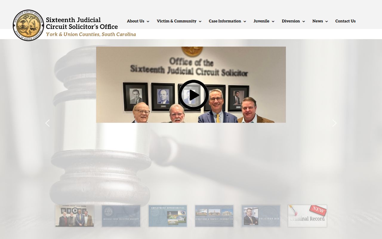 York County criminal court records Sixteenth Circuit Solicitor homepage