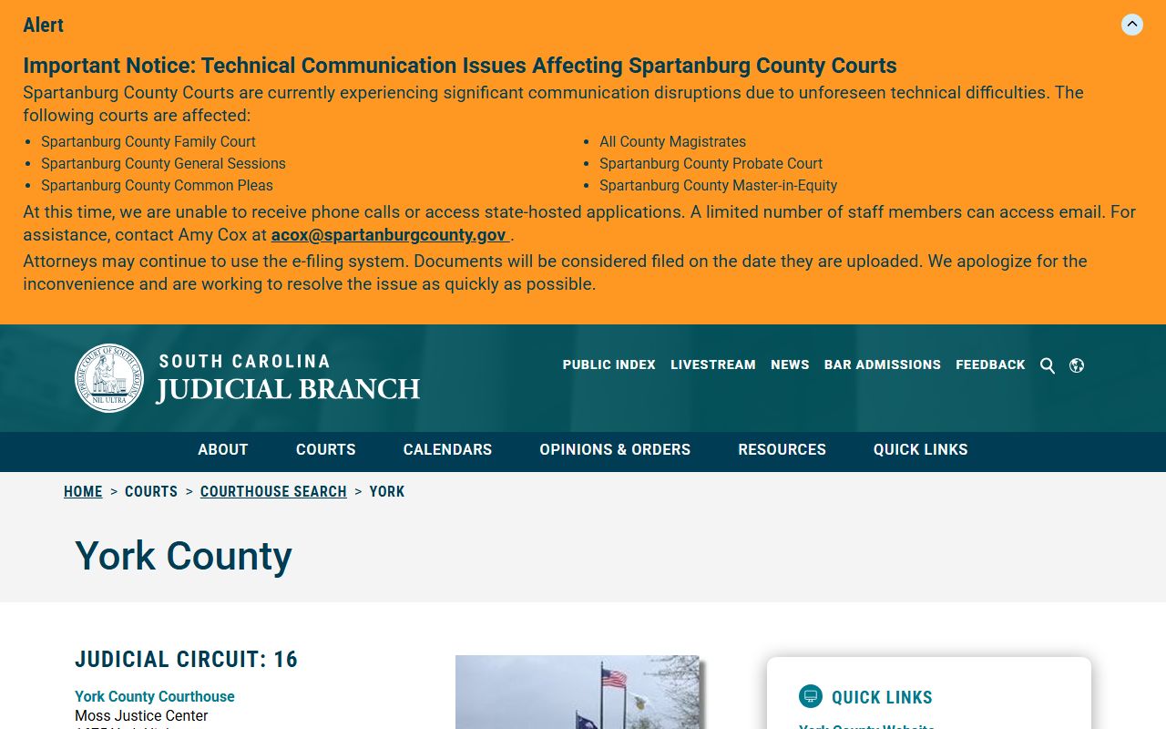 York County court records Judicial Branch courthouse listing