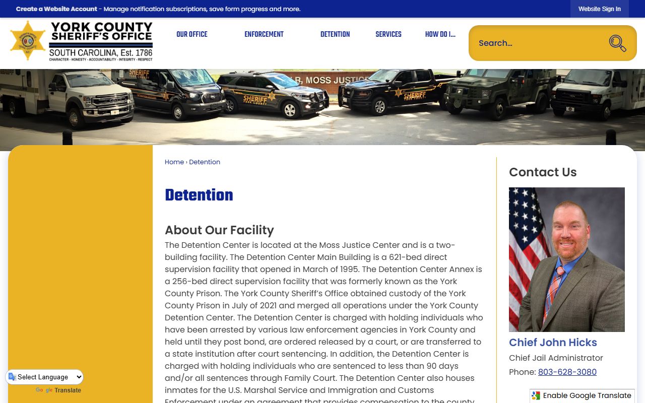 York County inmate records detention center information