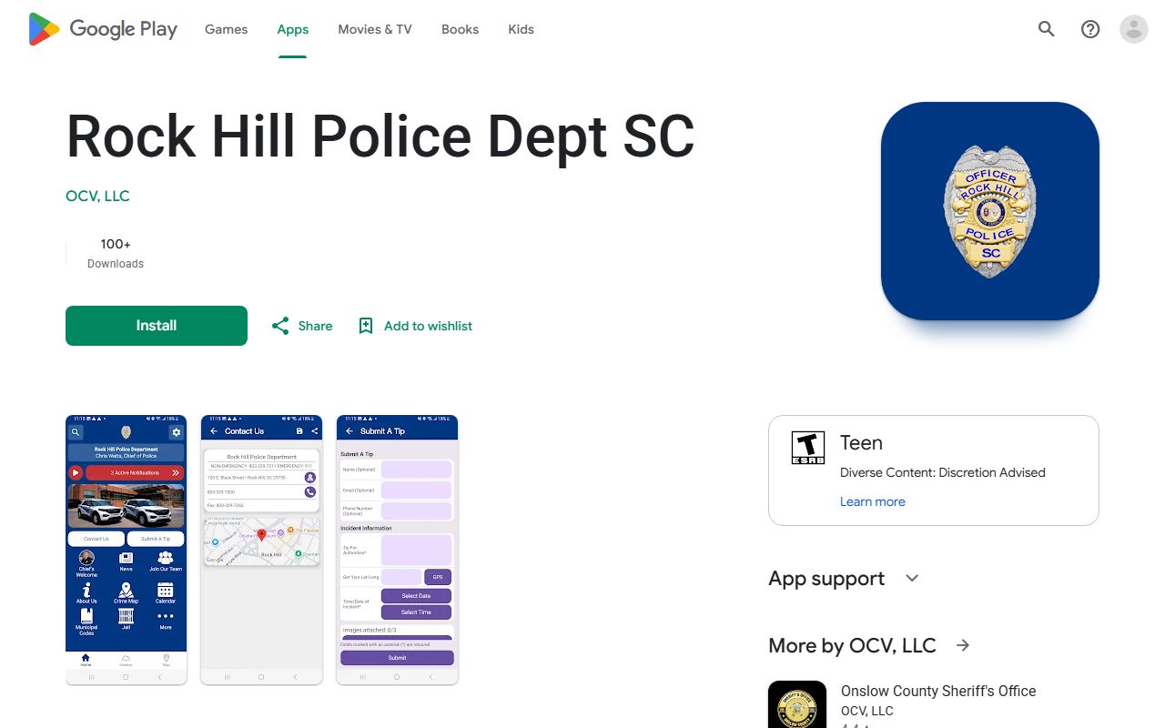 York County warrant search Rock Hill Police Google Play app listing